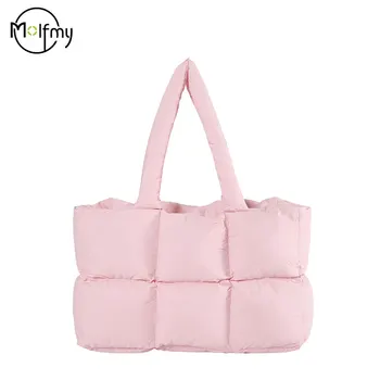 Borse a mano da donna borsa a quadri trapuntata borsa a tracolla impermeabile a scacchi alla moda retrò tinta unita borse invernali morbide di grande capacità