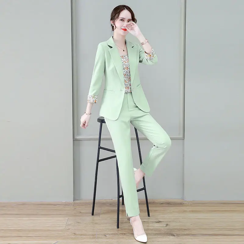 2022 Spring, Summer and Autumn New Style Suit Three Piece Suit Korean Casual Elegant Age Reducing Professional Women\'s Suit