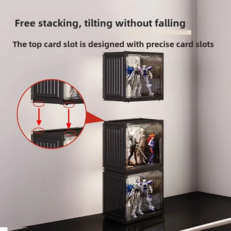 All-Hard Material Figure Display Cabinet Blind Box Storage Showcase Brick Lego Rack Transparent Model Toy Box decoration fairy