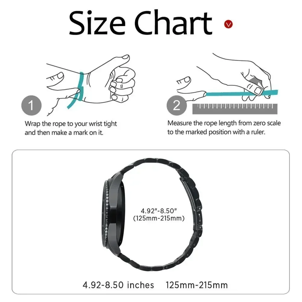 Stainless Steel Replacement Watch Band - 22mm Metal Strap Bracelet Accessories