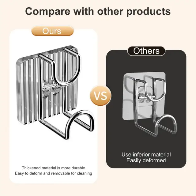 2Db Tároló Állványok Felső Alsó Csat Falra Szerelt Nem Lyukasztó Függőleges Hajlítás Elleni Küzdelem - Image 3