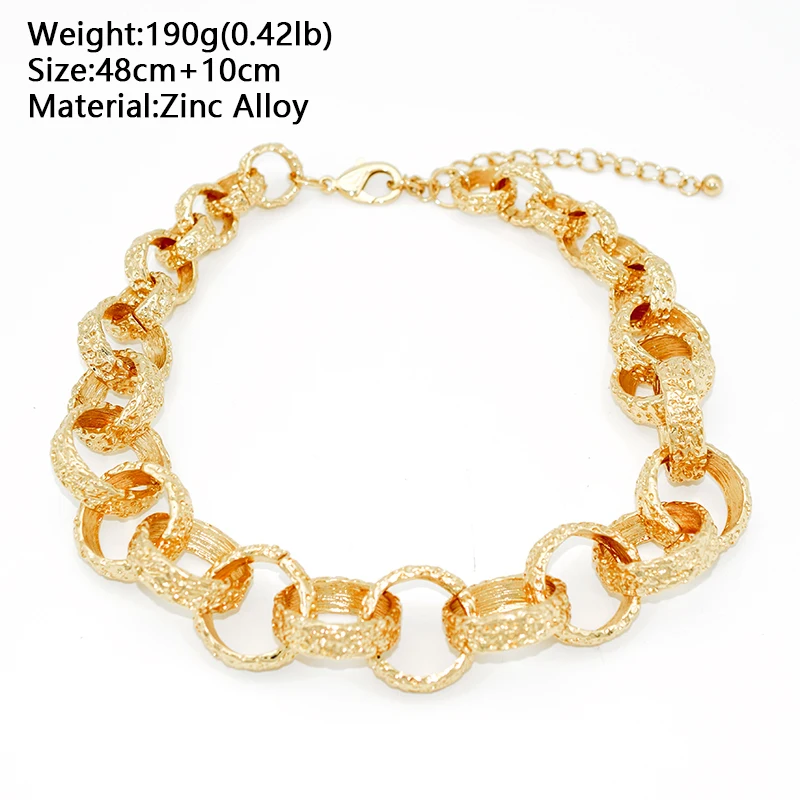 Fashion Circle Choker Necklace for Women Accessories 2023 New Trendy Gold Color Big Small Round Necklaces Jewelry Party Gift