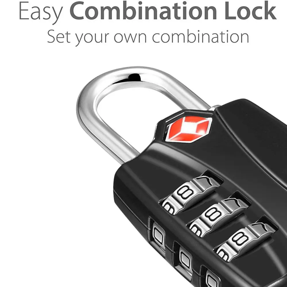 1Pc Combination Lock Travel Suitcase 3 Position Resettable Lock TSA Luggage Duffle Bag Password Locker
