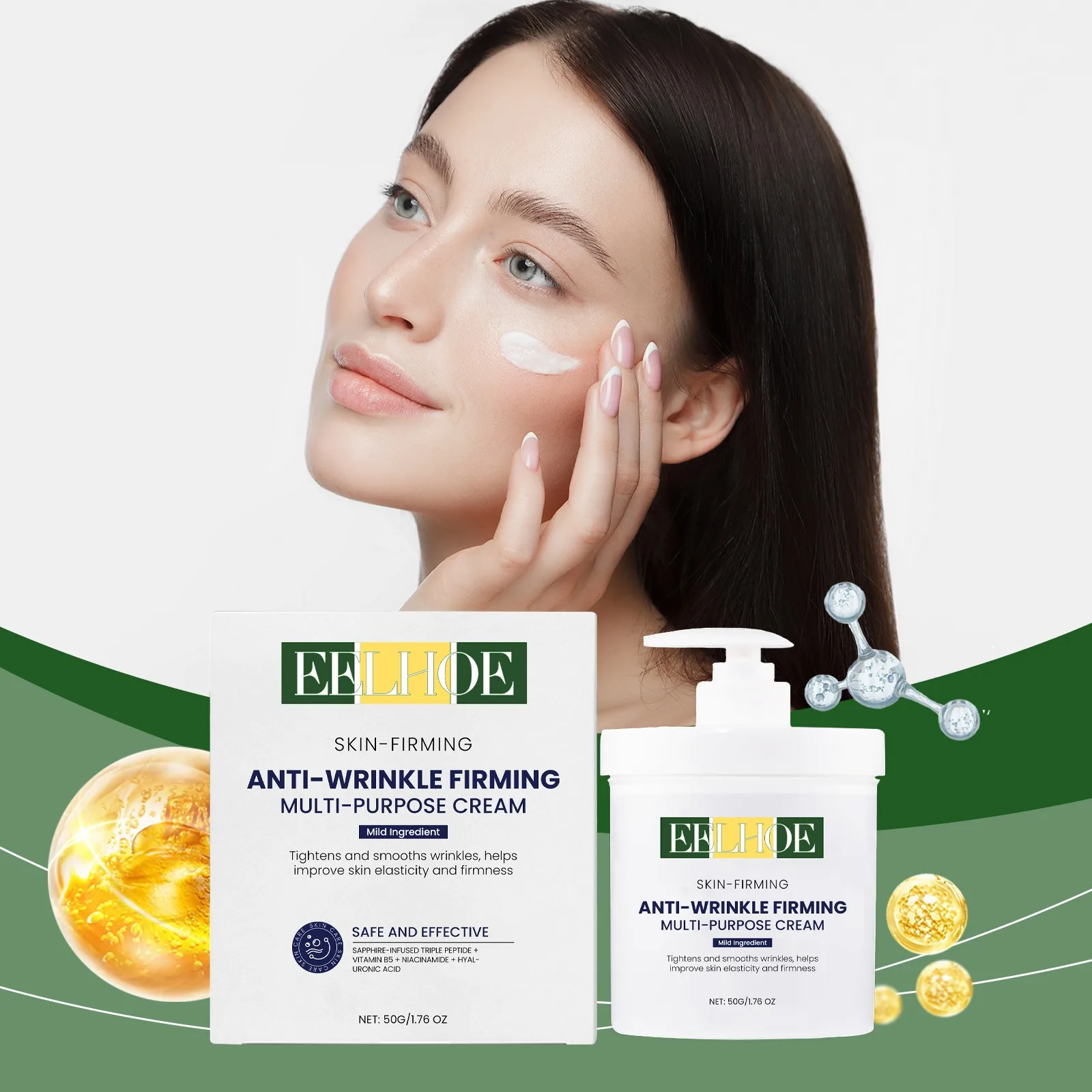 Niacinamide Hyaluronic Acid Face Cream Deep Moisturizing Long Lasting Hydrating Fine Line Repair Dryness Nourish Korea Skin Care