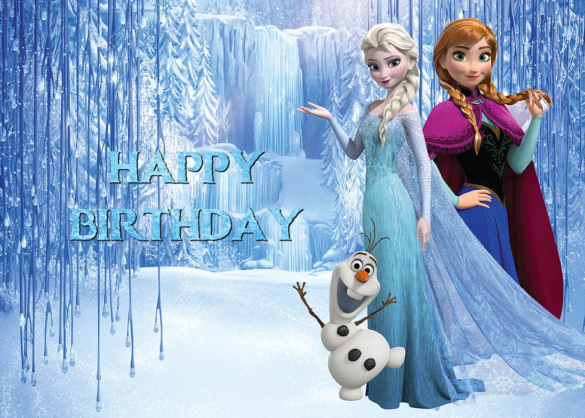 Disney mrożone tło urodziny tło dla dziewczyny Elsa Anna księżniczka fotografia tło baner imprezowy boże narodzenie tło