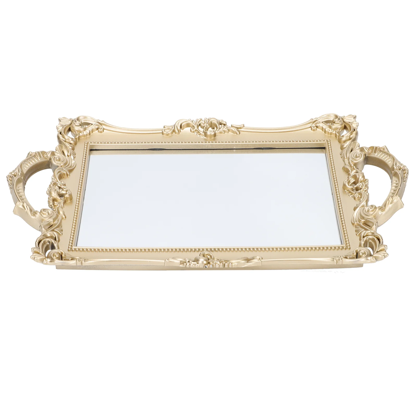 

Mirror Tray Retro Makeup Storage Plate Cosmetics Household Perfume Organizer Dresser