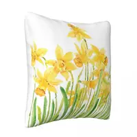 Hand Painted Yellow Daffodils Field Cushion Body Pillow Anime Cushion Cover 45*45 Pillow Case Pillow Cover 2