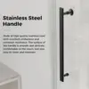 Delavin 56-60.In W X 72.In H Frameless Shower Door, Water Repellent Black Shower Door With 5/16"" (8Mm) Clear Tempered Glass, 5