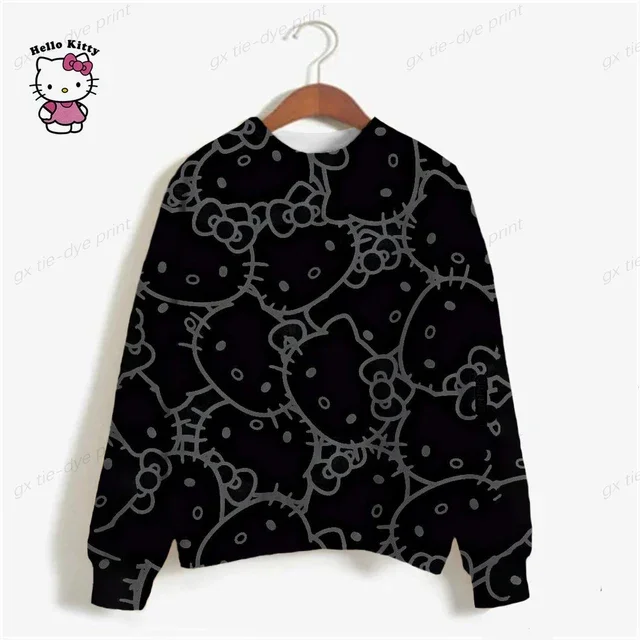 thumbnail image 1 of Sudadera con capucha para mujer, con estampado de HELLO KITTY, manga larga, talla grande, informal, para otoño, y2k, 1 of 5