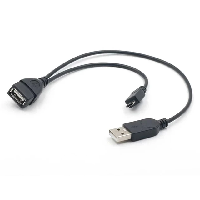 Micro-B USB 2.0 OTG Adapter Converter Cable.USB OTG Cable w/ Power Cable Y  Splitter
