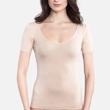  Custom Amazingly Soft Seamless Nude T Shirt Sweatproof Undershirt Girls' Round Collar T-Shirts 