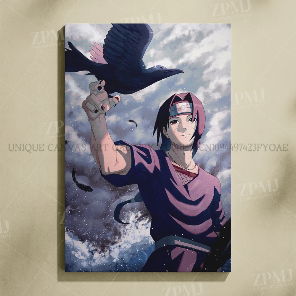 Anime Wall Art: Uchiha Madara Canvas Painting - Japanese Style Home Decor