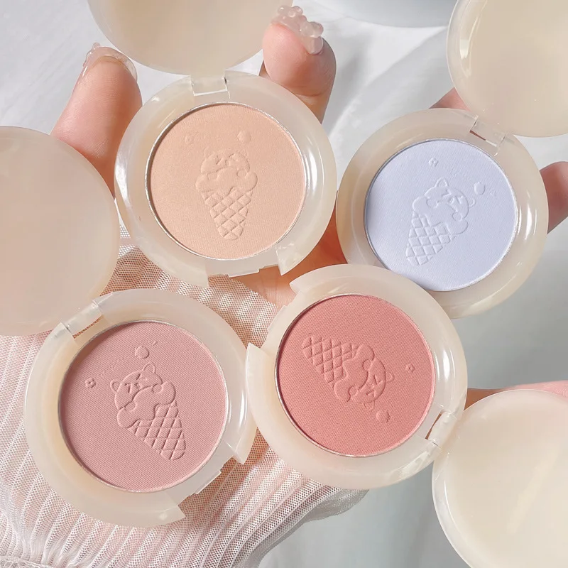 1 Pz Single Blush Palette Face Cream Concealer Foundation Powder Waterproof Lasting Face Rouge Powder Natural Peach Blush Er