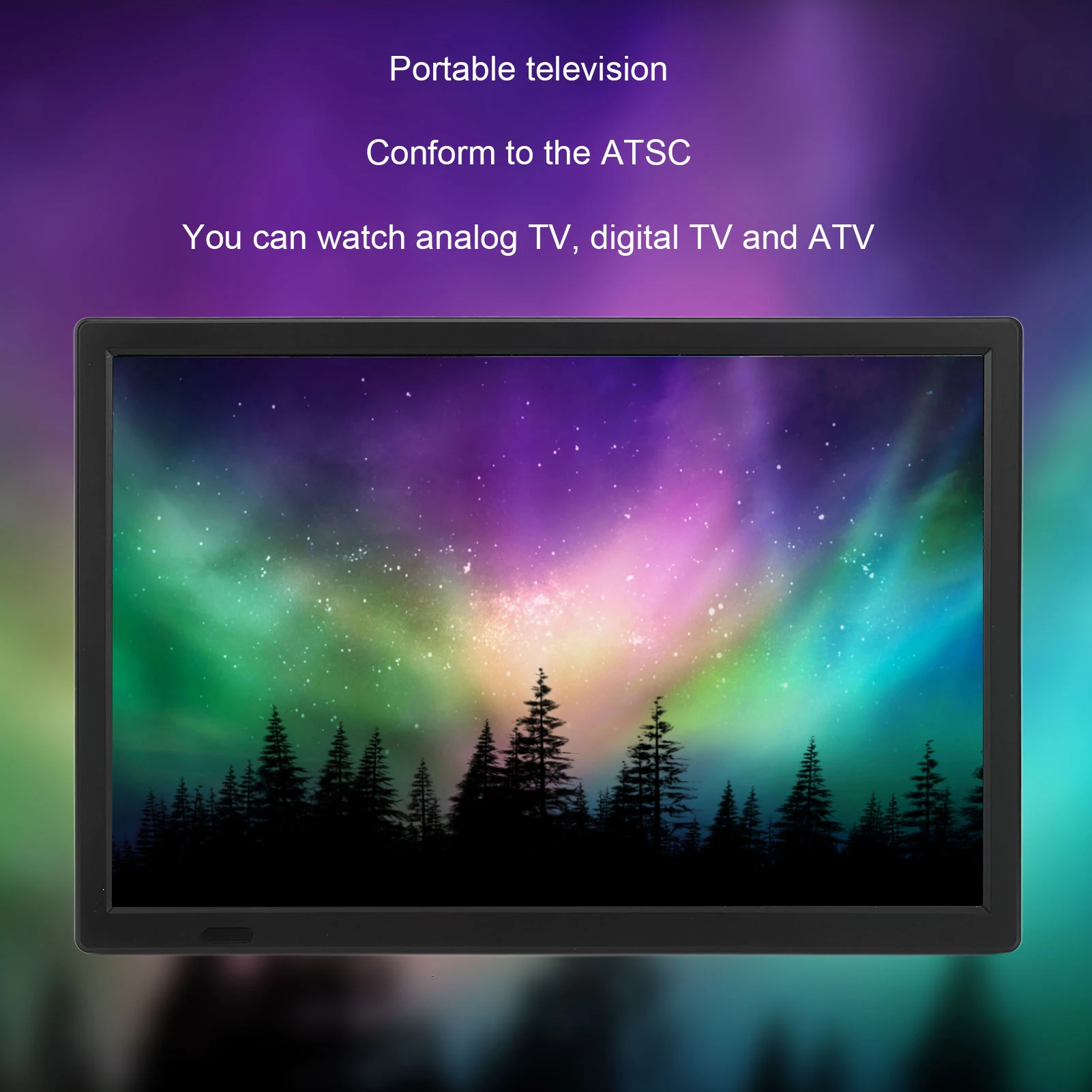 15.5 Inch Digital TV ATSC High Sensitivity Portable Digital Television US Plug 110‑220V