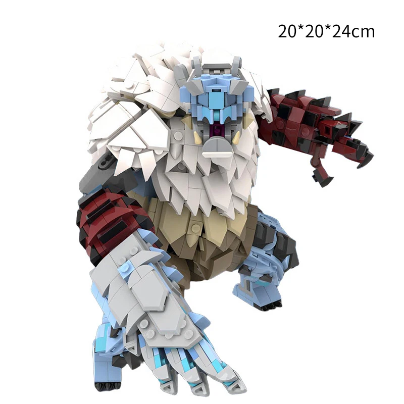 

MOC Monster Hunter Goss Harag Building Blocks Set White Snow Ghost Bear Beast Brick Toy For Children Birthday Kid Xmas Gift