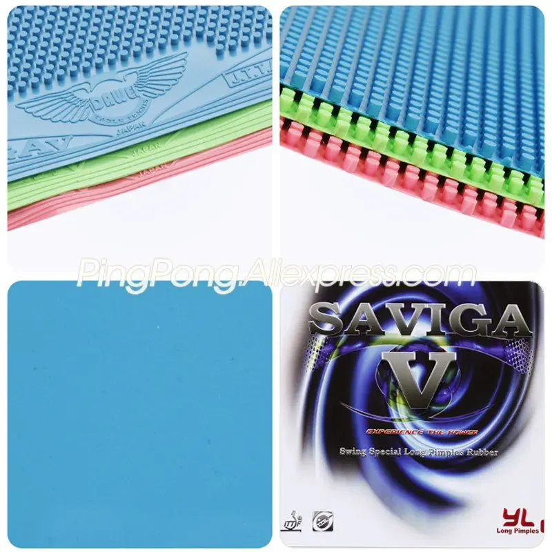 Table Tennis Rubber Colorful DAWEI SAVIGA V Pink Green Blue Pips-long Ping Pong Topsheet OX table tennis rubber table tennis equipment