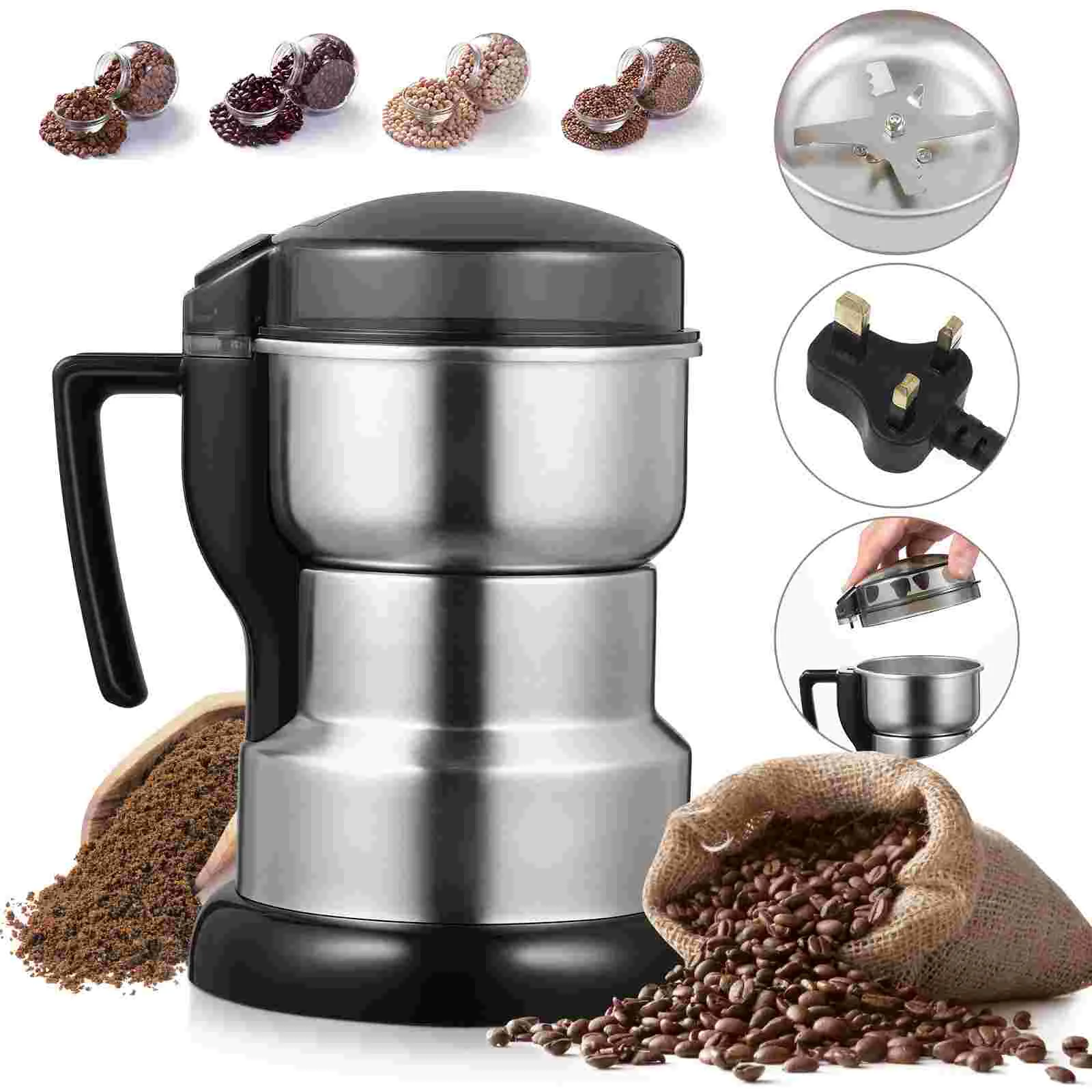 

for Kitchen Electric Machine Stainless Steel Coffee Bean Grinding Maker