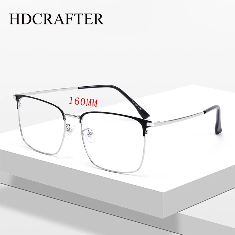 HDCRAFTER Big 160mm Oversized Eyeglasses Frame Men Wide Face Glasses Male Spectacles Myopia Prescription Optical Lenses Glasses