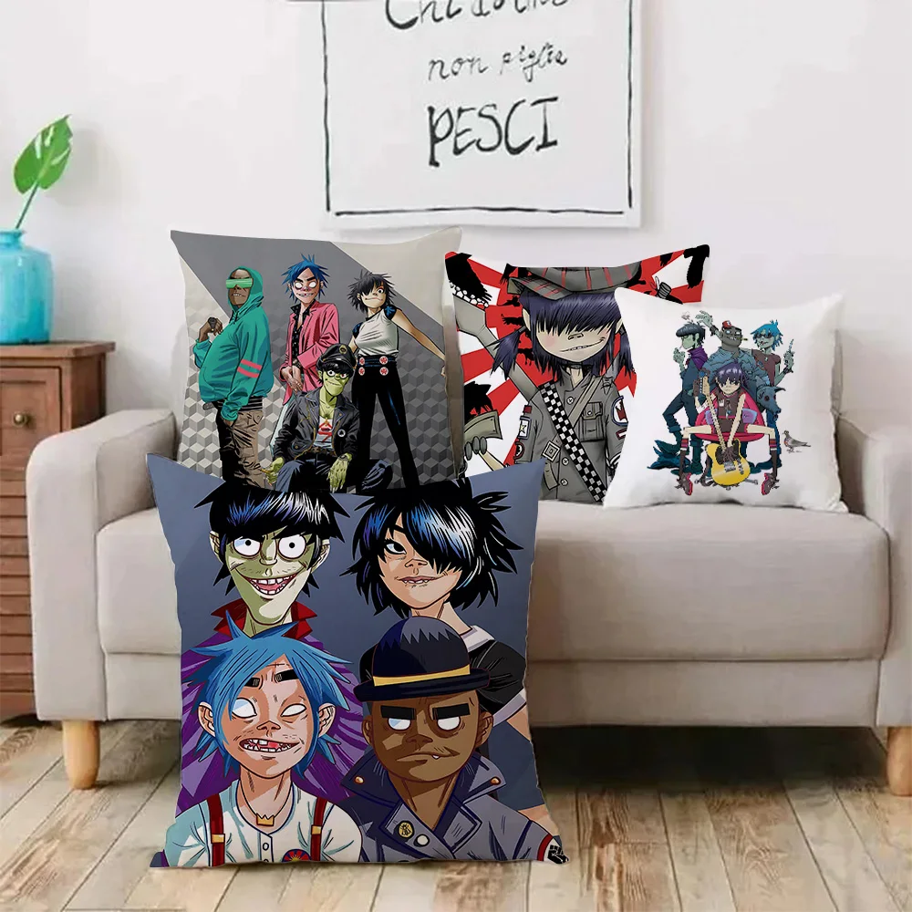G-Gorillaz Music Pillow Covers Cartoon Sofa Decorative Home Double-sided Printing Short Plush Cute Cushion Cover 2