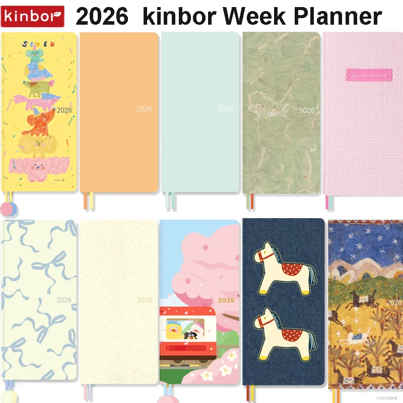2026 Kinbor Week Plan A5/A6 Notebook Weekly Planner Weeks Planning Soft PU Efficiency Productivity Goal Tracking Notepad Gifts