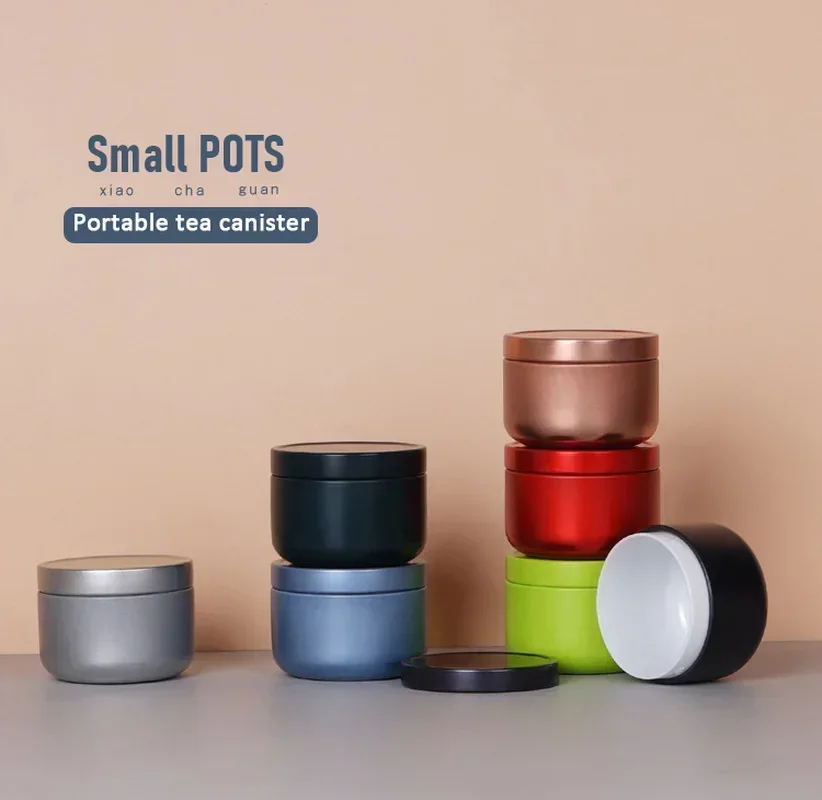 Mini Tea Storage Metal Box Small Iron Pot Caddy Sealed Pot Portable Coffee Tea Candy Storage Cans Accessiories Container Tin