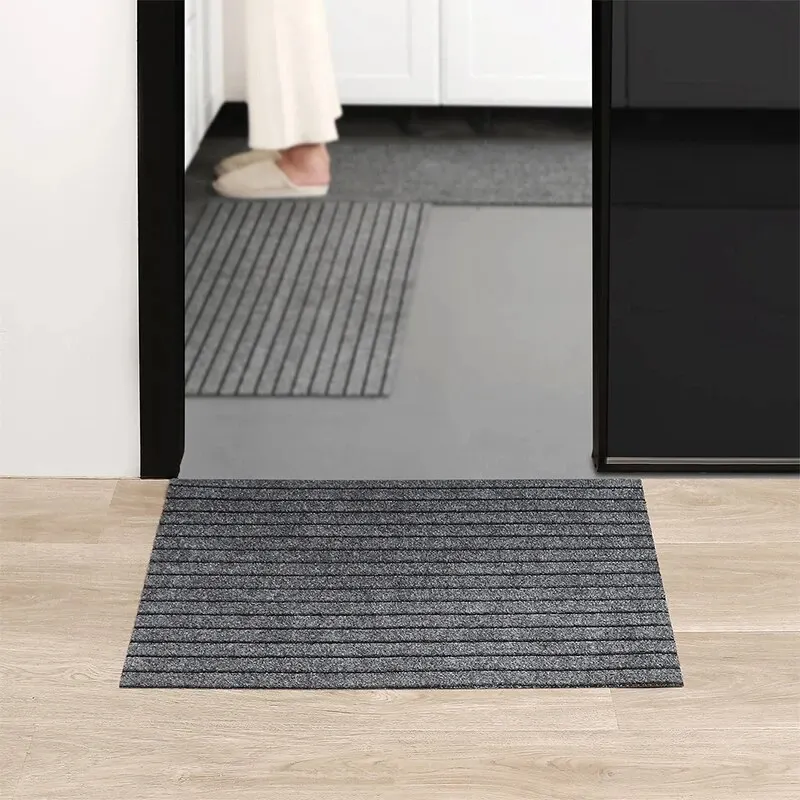 Modern Minimalist Square Floor Mat - Durable, Stain/Fade Resistant, Non-Slip Rubber Backing, Machine Washable for Indoor/Outdoor 2