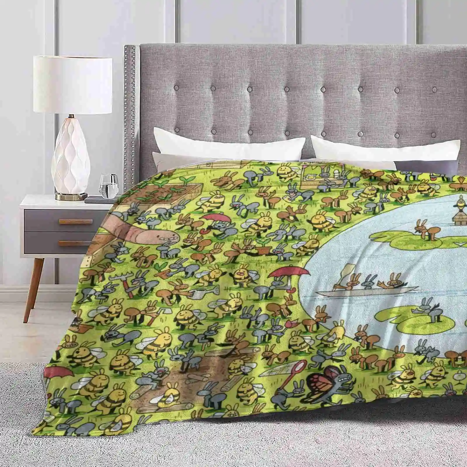 

Spring Ants Four Seasons Comfortable Warm Soft Throw Blanket Spring Ants Cute Watercolor Bees Season