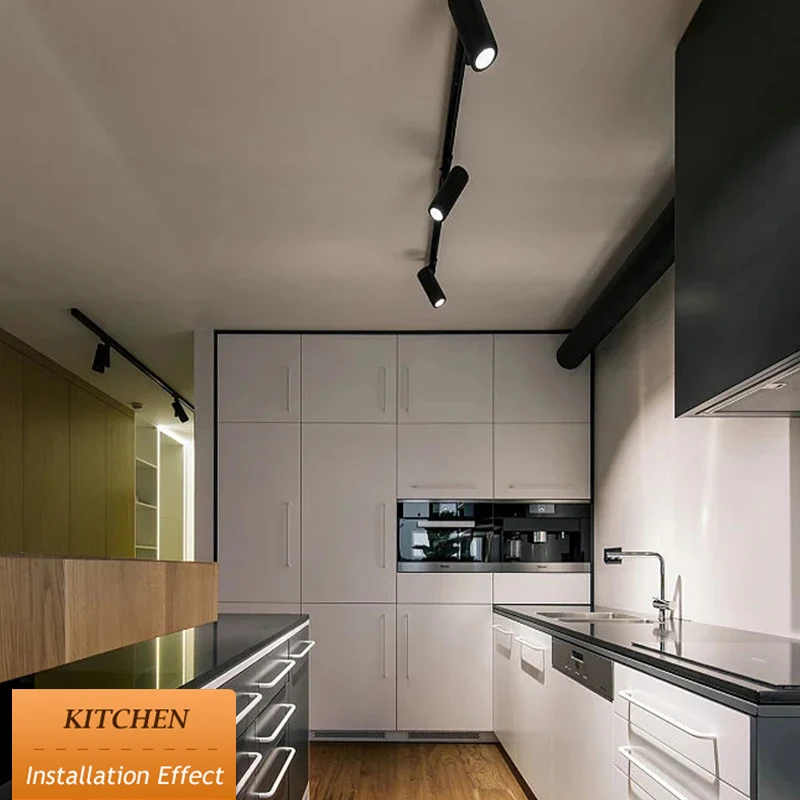 Set Spot Led Track Light Rail 220v Led Ceiling Adjustable Spotlights 30W Fixture Bedroom Kitchen Store Living Room Decor Light 3