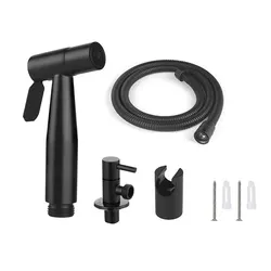 4-Piece Portable Stainless Steel Bidet Sprayer Set (Black Bidet Sprayer)