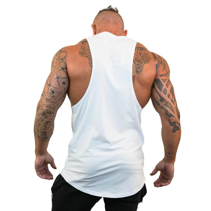 Mens Summer Gym Tank Tops Cotton O-Neck Breathable Sleeveless T-Shirt for Fitness Bodybuilding Versatile Training Sports vest Se56adf8b3e8c4970bcd378e9b385d418z
