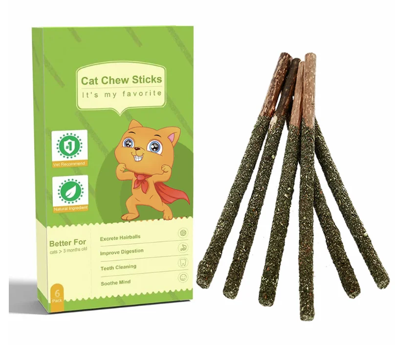 2/5pcs Natural Catnip Pet Cat Molar Toothpaste Stick Matatabi Actinidia Fruit Silvervine Cat Snacks Sticks Pet Cleaning