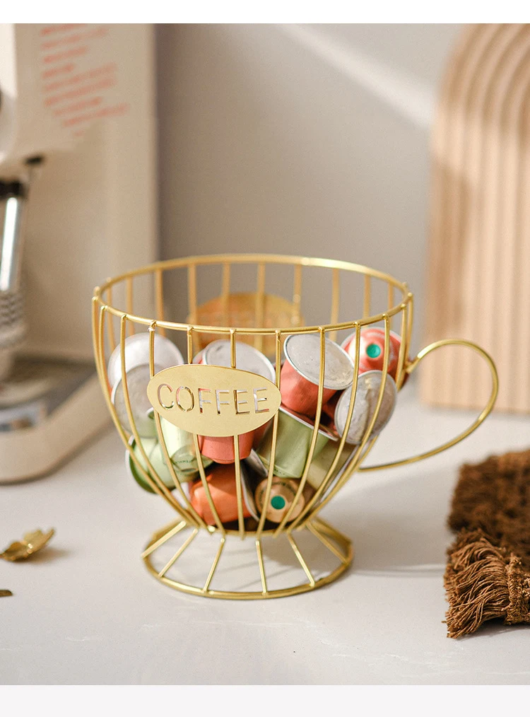 Description Picture 4 of itemMetal Coffee Capsule Organizer Universal for Nespresso Capsule Holder Metal Snack Candy Basket Espresso Capsule Pot
