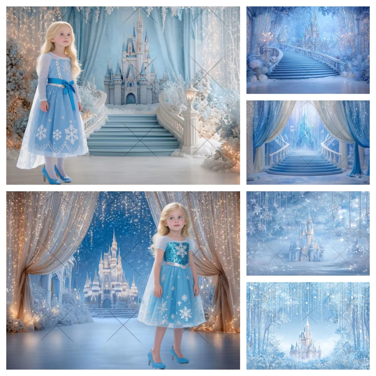 Fonds Photo Hivernal Château Gelé - Décor Princesse Numérique