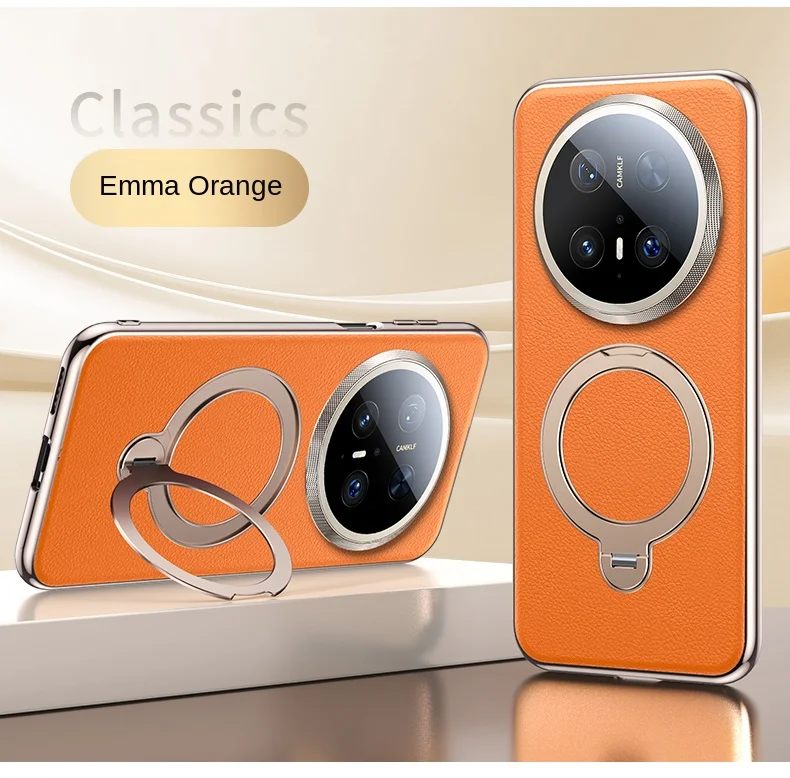Leather 360° Rotating Stand Phone Case with Full Lens Protection and Shockproof Design