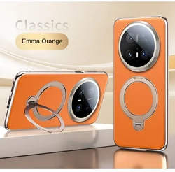 Leather 360° Rotating Stand Phone Case with Full Lens Protection and Shockproof Design for Mate 60 ProPlus (Orange)