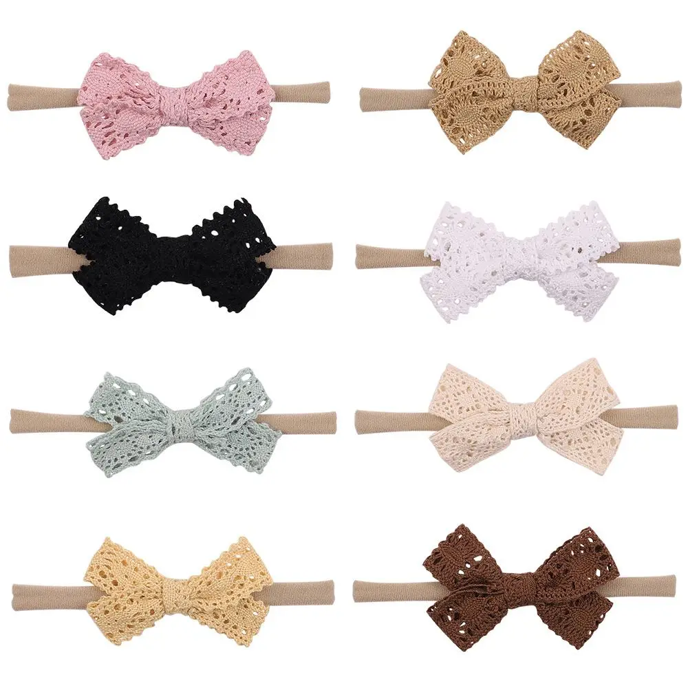 Nylon Baby Girl Headbands Soft Lace Bowknot Hair Accessories