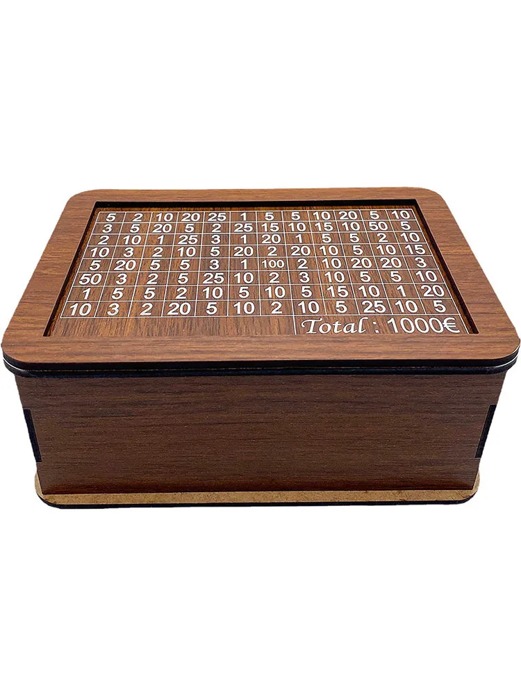 

Money Box with Counter Home counter Wooden cash tank Wooden handicraft decoration gift