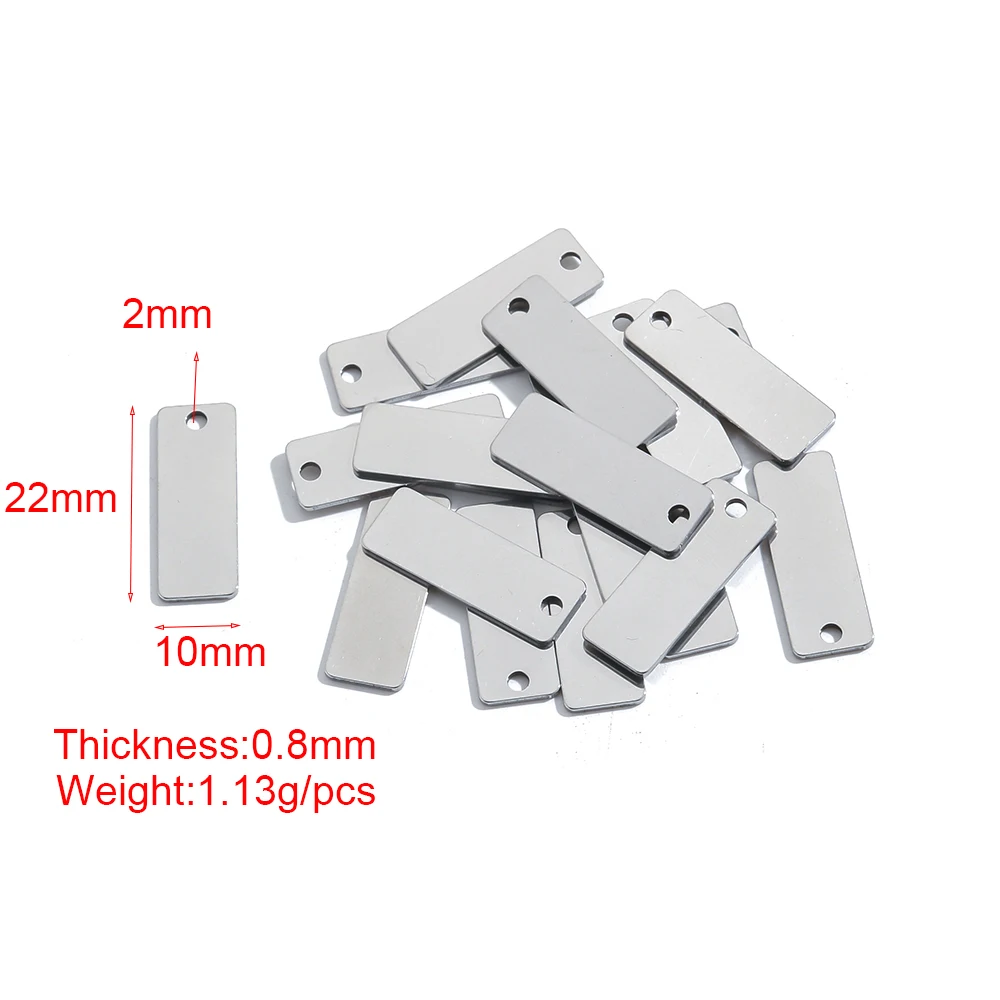 Stainless Steel Charms Stamping Blank Tag With Jump Rings - Temu