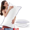 Cooling Luxury King Size Bed Pillows Set of 2 Soft Down Alternative Filling Breathable Comfortable Sleep Support Ideal Back 1