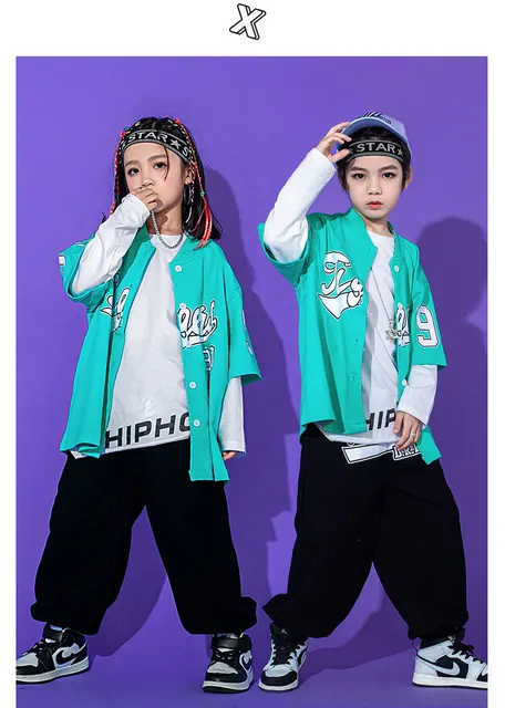 Fashion Hip Hop Dance Clothing For Kids Loose Shirts Hiphop Pants Street  Wear Jazz Modern Dance Costumes Rave Clothes DQS8968 - AliExpress