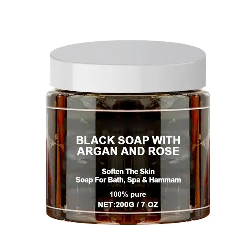 Black Beldi Soap 1pcs 200g With Argan And Rose Morocco Moisturizing Body Remove Acne Skin Care