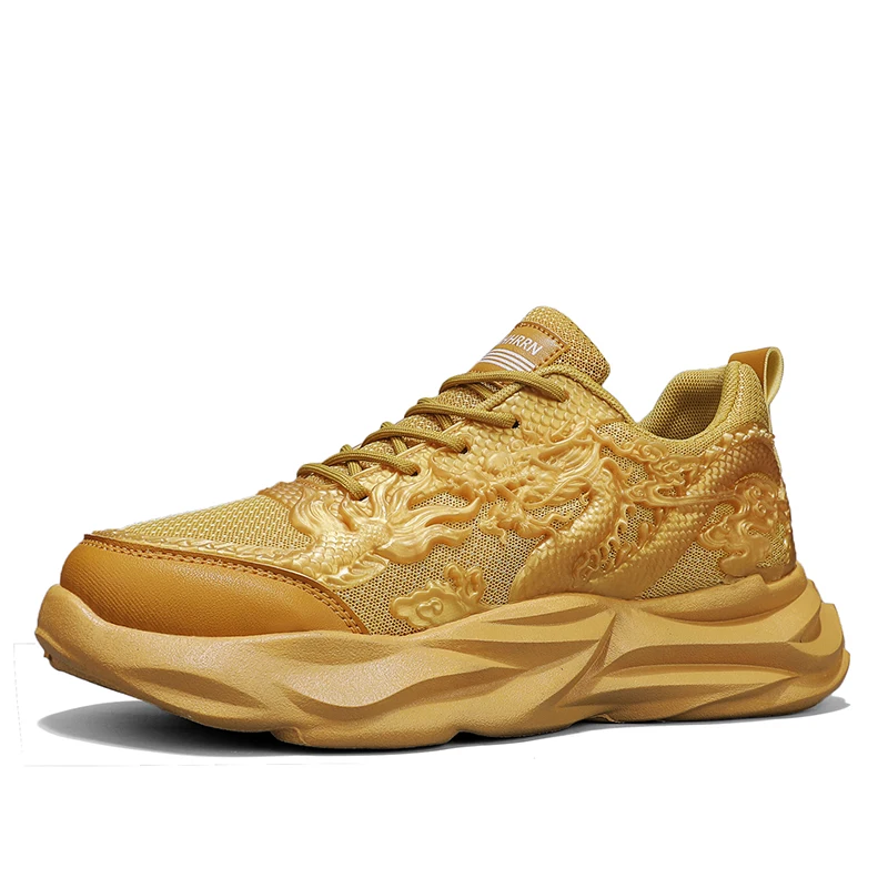 

2024 New Chinese dragon Chinese Chinese zodiac sports shoes men fashion fluorescent father shoes casual shoes carving dragon