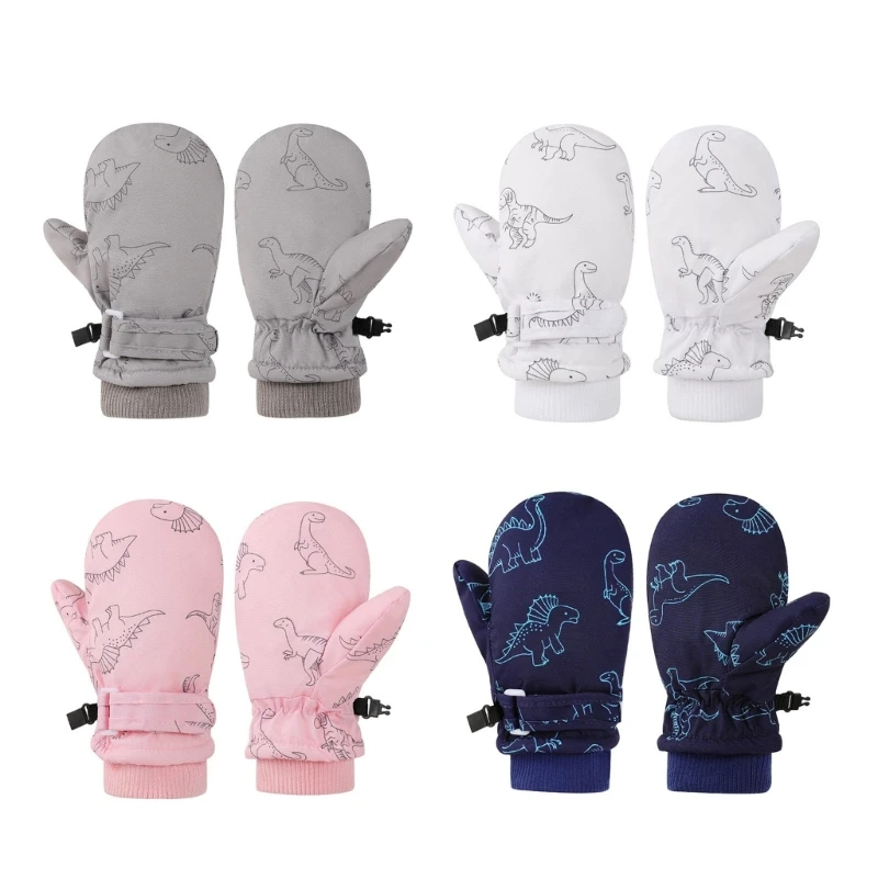 G2TD 어린이 스키 장갑 Splashproof 장갑 인쇄 된 공룡 패턴 아이스 스케이트 장갑 Windproof 어린이 겨울 따뜻한 장갑