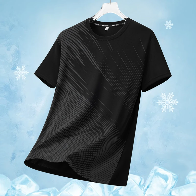 T-shirt da uomo per l'estate T-shirt ampia oversize casual T-shirt grafiche per abbigliamento sportivo da corsa alla moda T-shirt streetwear di moda - immagine 2