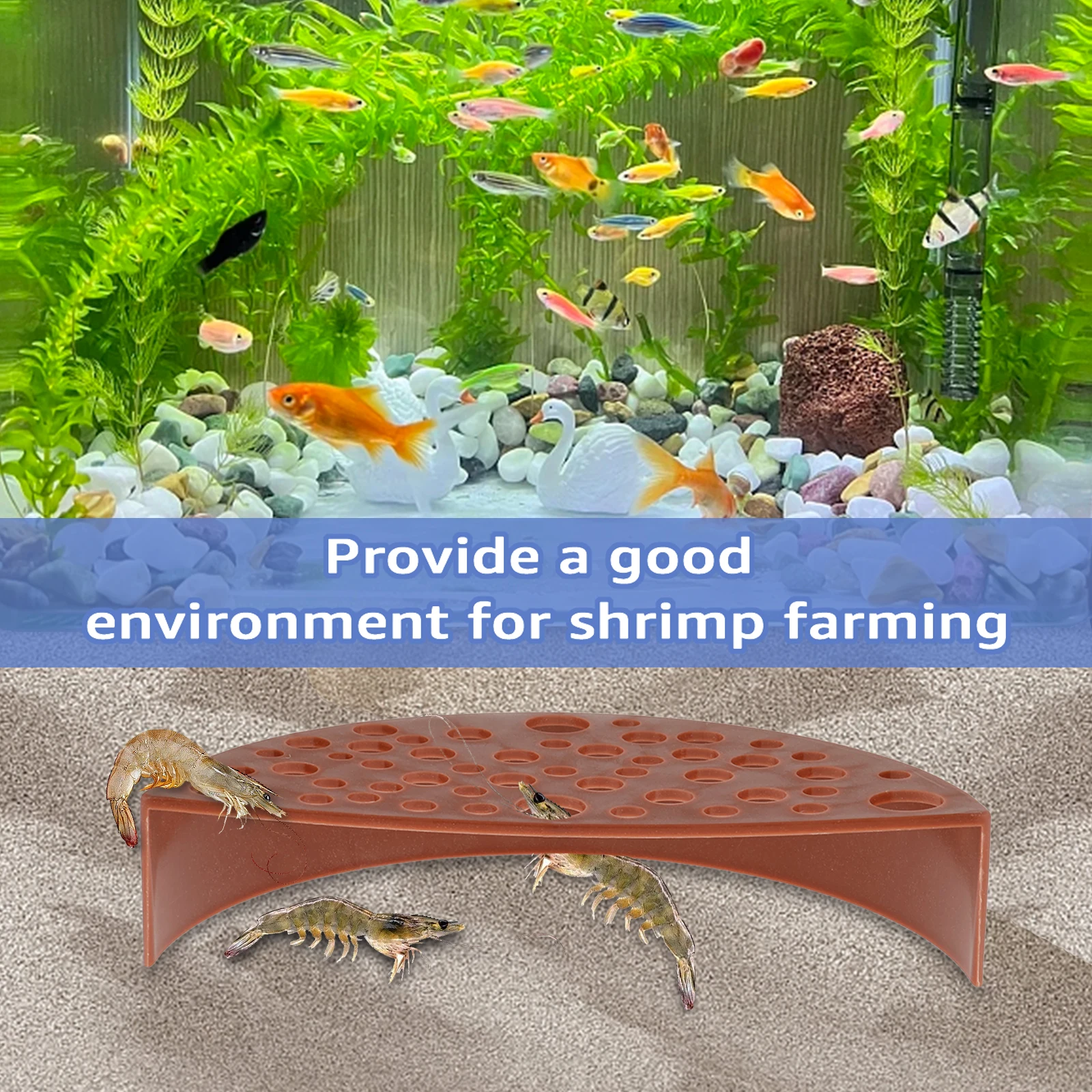 4/2Pcs Shrimp Breeding Protector Plastic Fish Tank Decoration Aquarium Shelter 11.6x5.8x2.5cm Reusable Fish Shrimp Breeding Cave