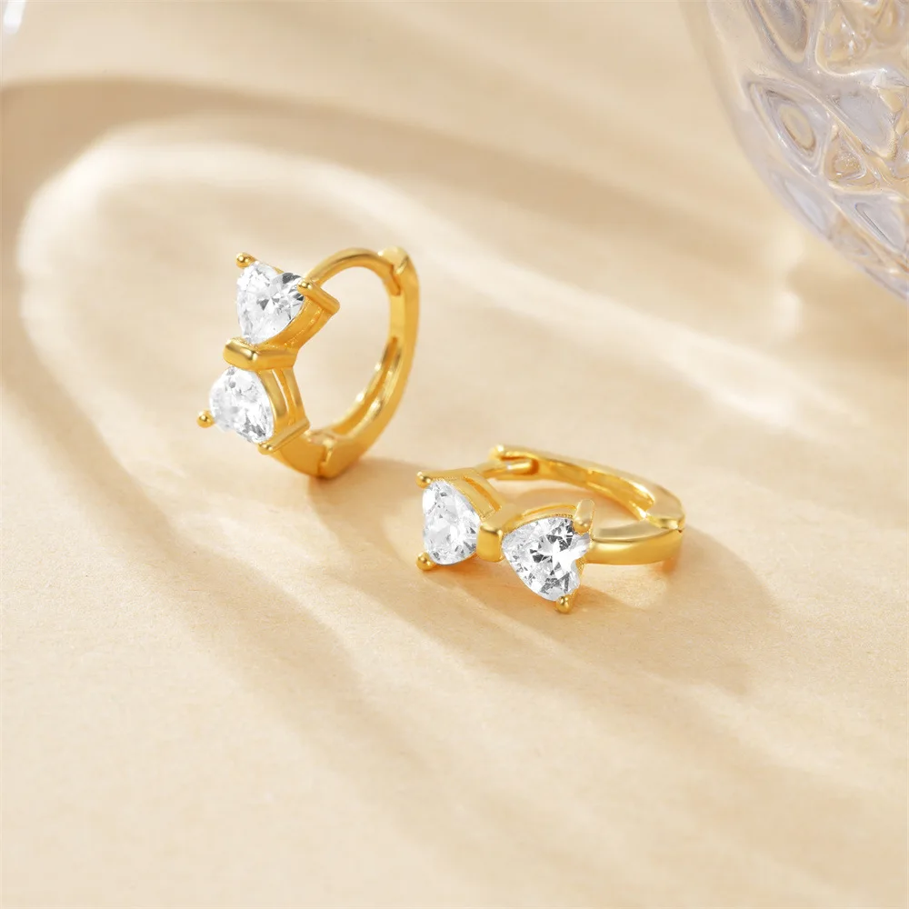 100% 925 Sterling Silver Zircon Geometric Earring for Women Girl Irregular Smooth Bowknot Design Jewelry Party Gift Dropshipping