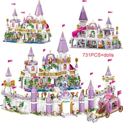731PCS Princess Series Castle Building Blocks Magical Ice Castle Bricks Compatible Girls Friends Educational Toys For Children 