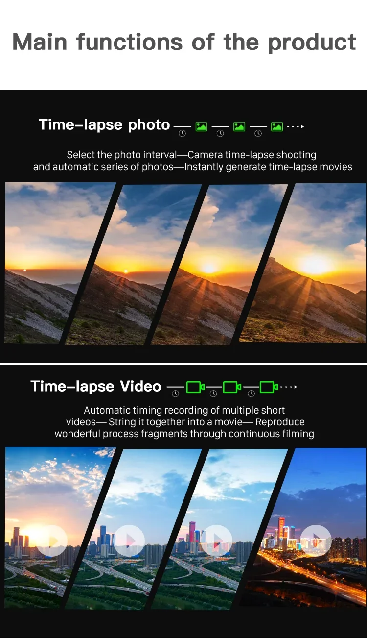 Outdoor Time Lapse Camera 1080P HD Video Recorder Low Light Digital Timelapse IP