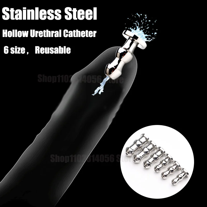 Stainless Steel Hollow Urethral Catheter,Penis Urinary Plug,Small Short Urethra Stimulate Dilator Sex Toy for Man Masturbate Rod