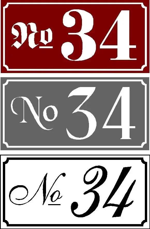 Customized House Number Sign Aluminum Plastic PVC Sign Different Colors Opotions house number signs for Your House